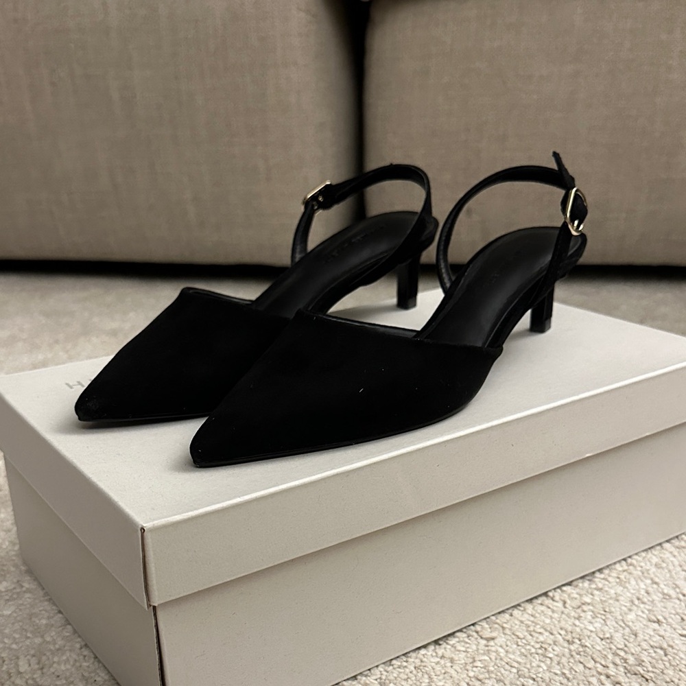Charles & Keith Black Pointed Heels